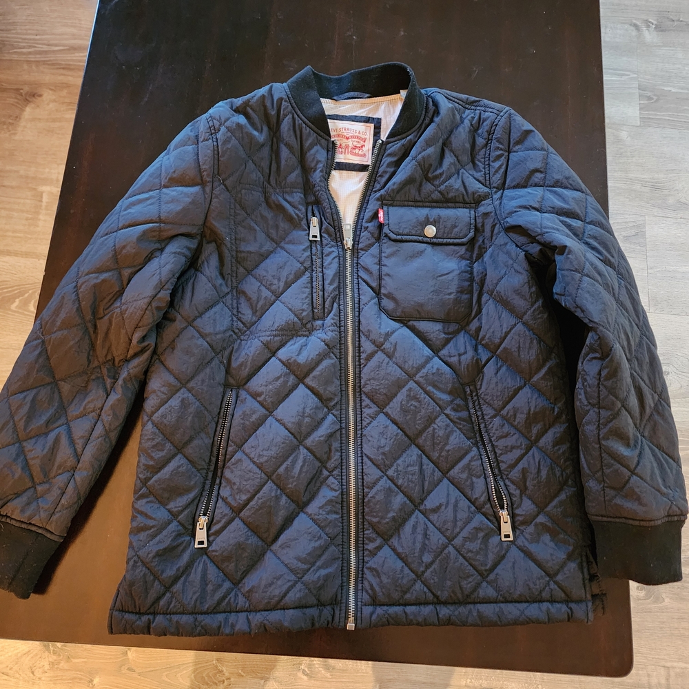 Levi's Black Quilted Zip Bomber Jacket